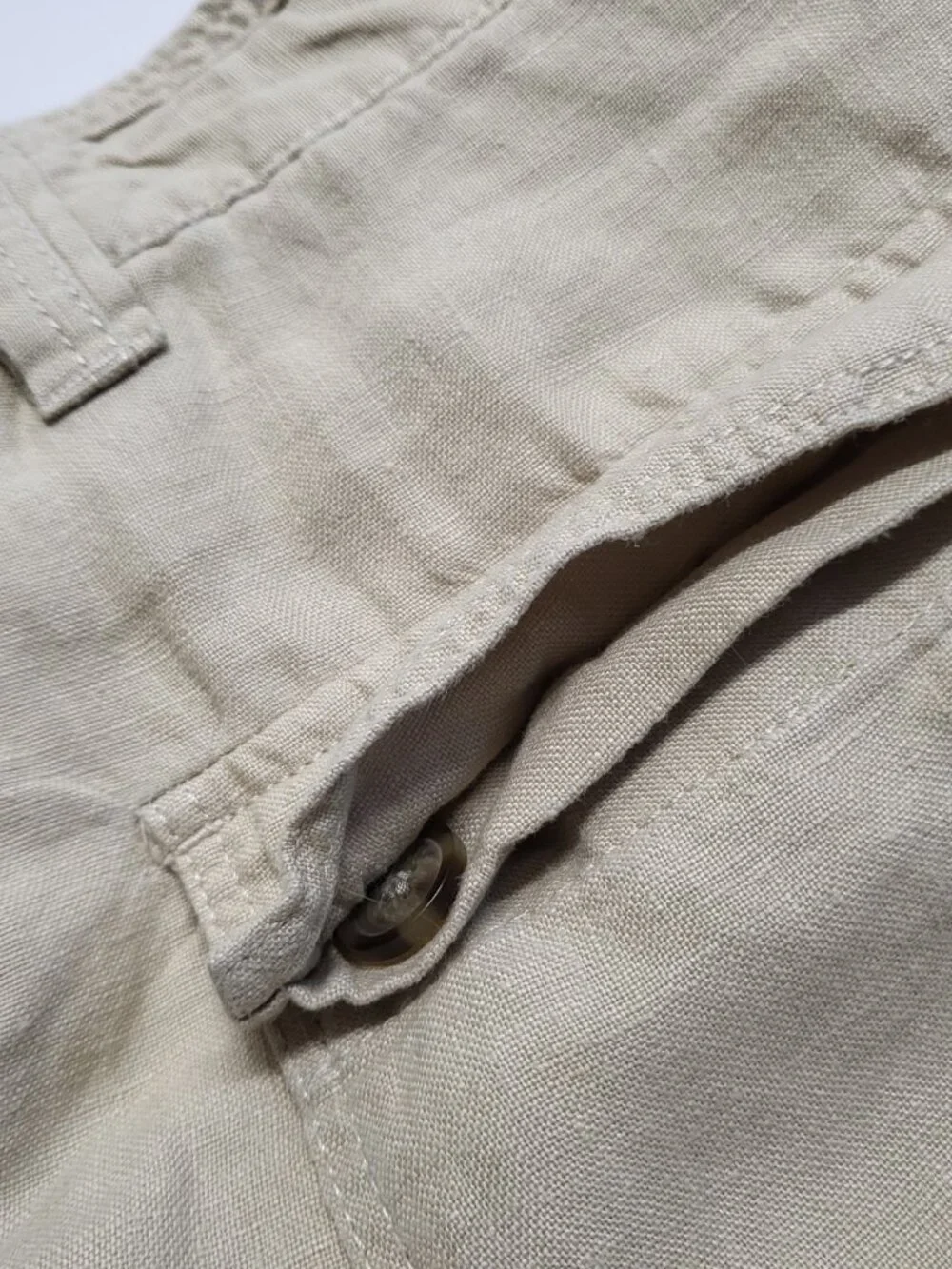 Murano Baird McNutt Linen Pants Mens 34 X 30 Buttonf Fly Drawstrings 100% Linen